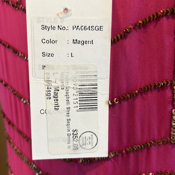 PARKER PINK AND GOLD/ COPPER SEQUINS DRESS - Picture 4 of 6